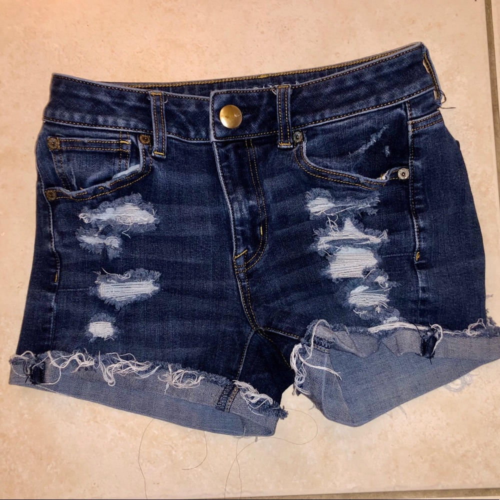 American eagle ripped blue jean short